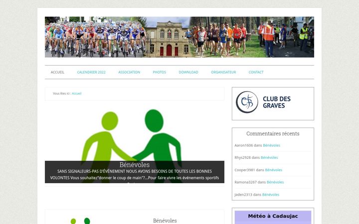 Screenshot stránky clubdesgraves.fr