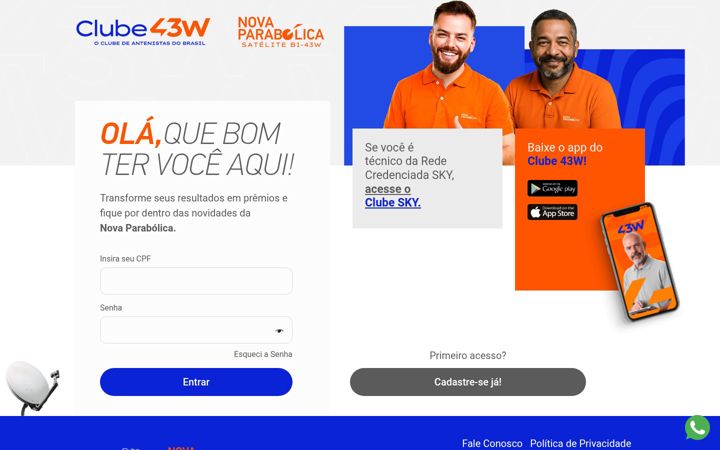 Posnetek zaslona clube43w.com.br