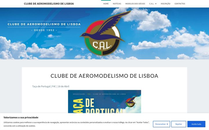 Ekrano kopija clubeaerolisboa.pt