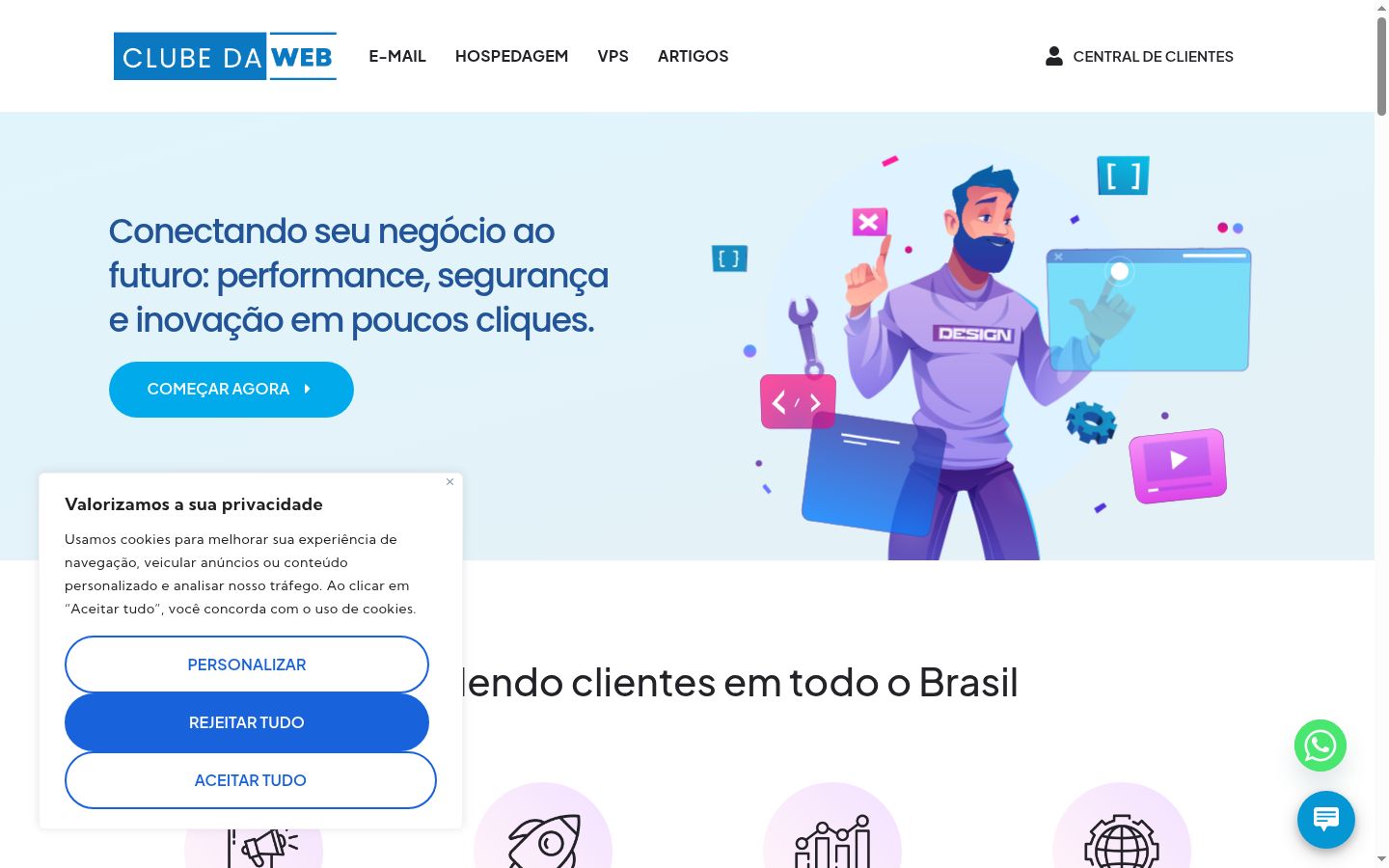 Screenshot del banner di consenso mostrato prima di qualsiasi interazione