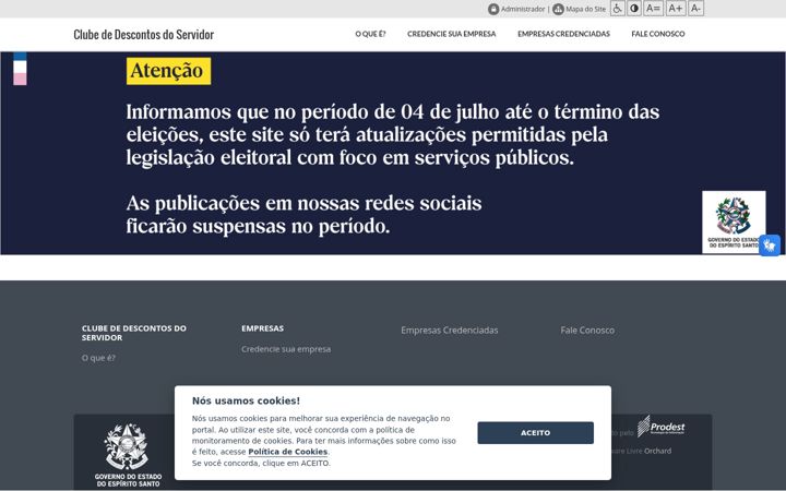 Capture d'écran de clubededescontos.es.gov.br