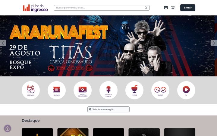 Screenshot of clubedoingresso.com