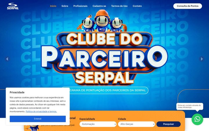 Screenshot ta' clubedoparceiroserpal.com.br