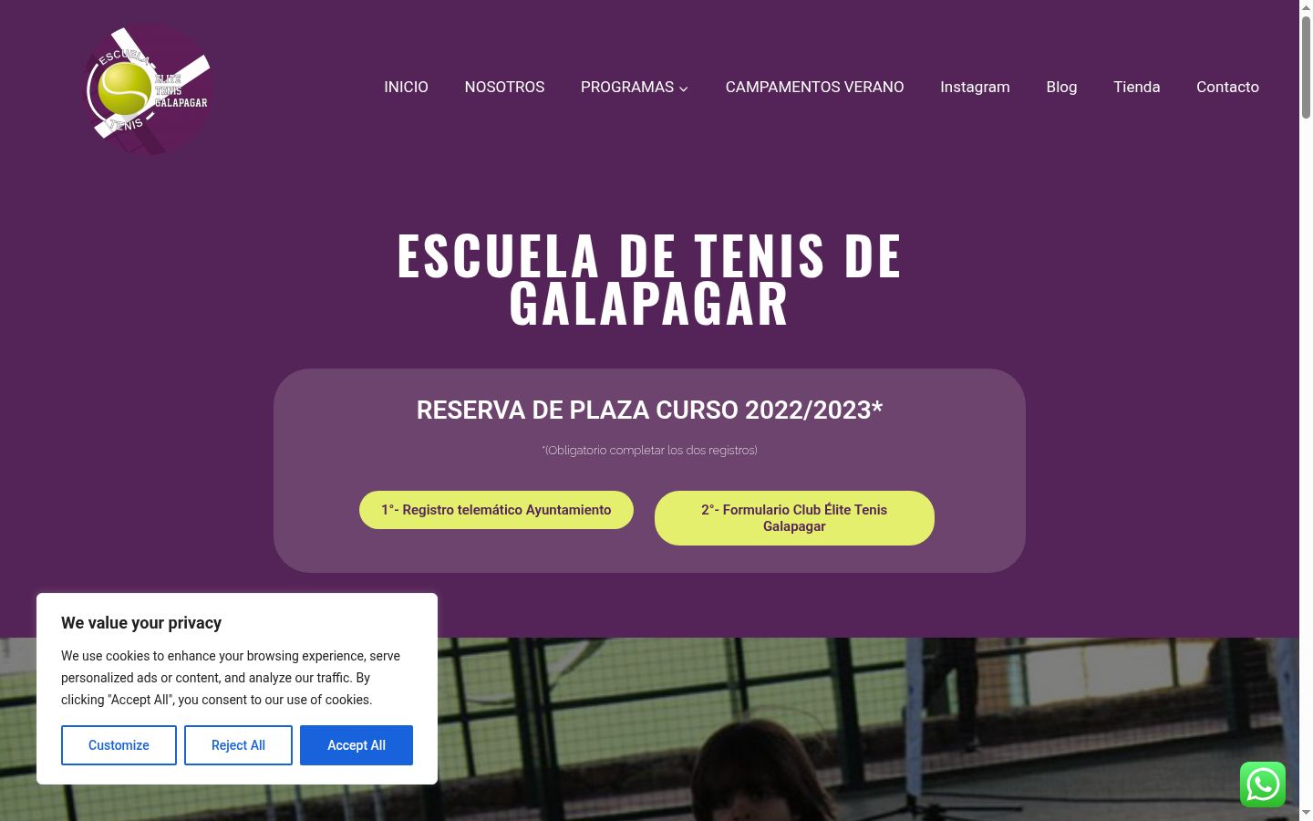 Screenshot of the consent banner shown before any interaction