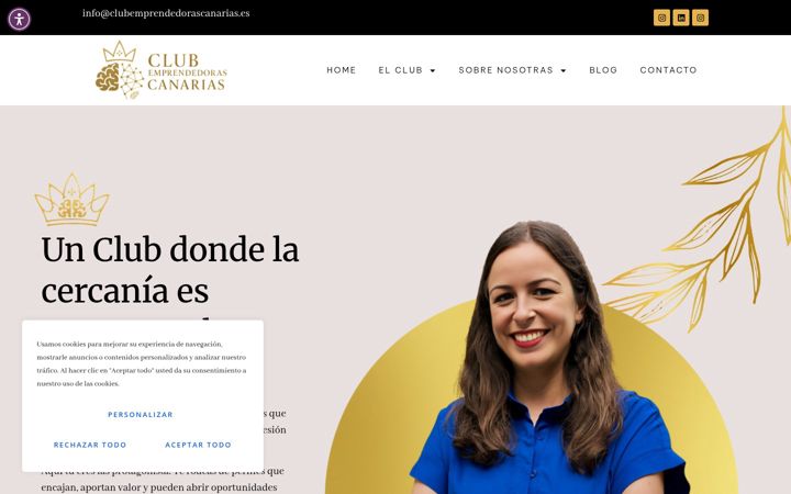 Snimka zaslona za clubemprendedorascanarias.es