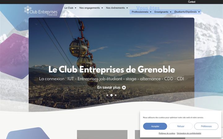Snímek obrazovky clubentreprisesgrenoble.fr