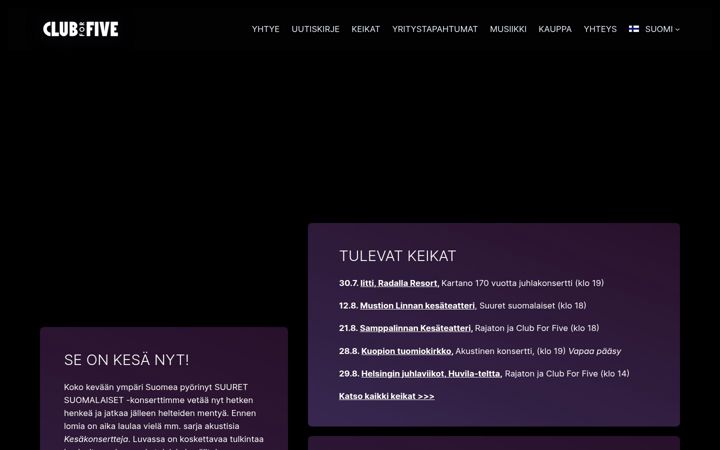 Snimka zaslona za clubforfive.fi