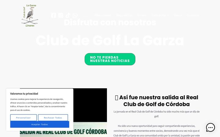 Snimka zaslona za clubgolflagarza.es