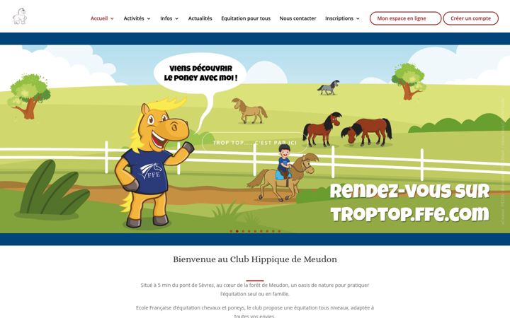 Snímek obrazovky clubhippique-meudon.fr