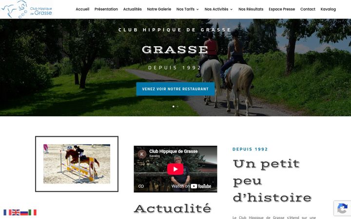 Snímek obrazovky clubhippiquedegrasse.fr