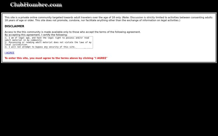 Screenshot of clubhombre.com