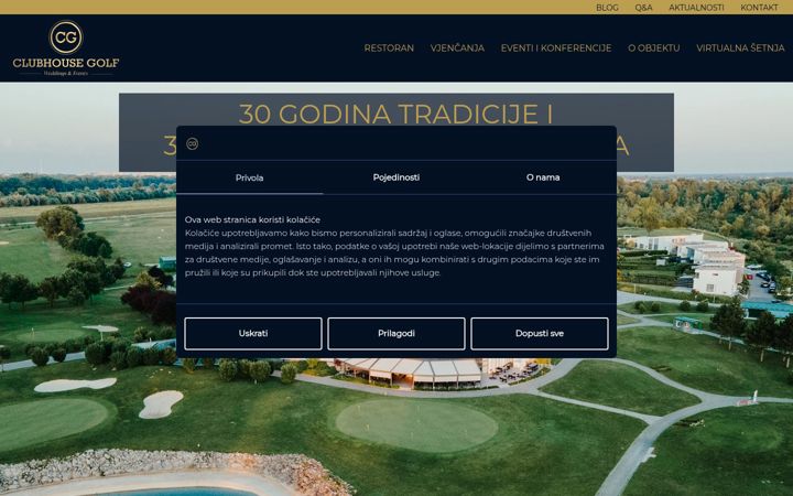 Screenshot van clubhousegolf.hr