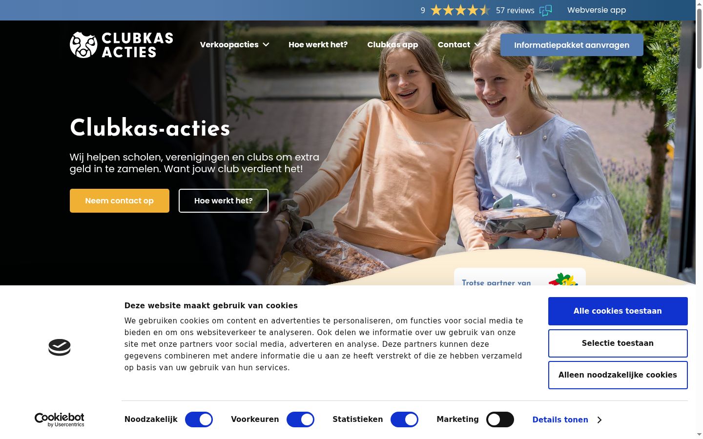 Skjermbilde av samtykkebanneret slik det vises før noen interaksjon