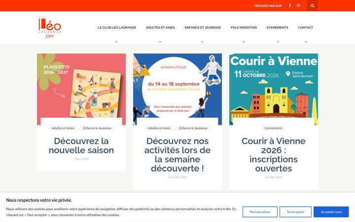 Screenshot of clubleovienne.fr