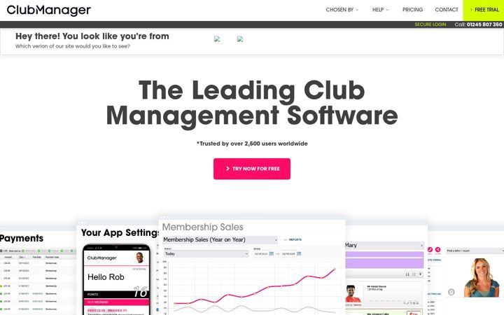 Screenshot of clubmanagercentral.com