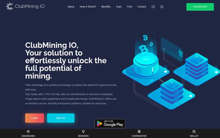 Ekrānuzņēmums no clubmining.io