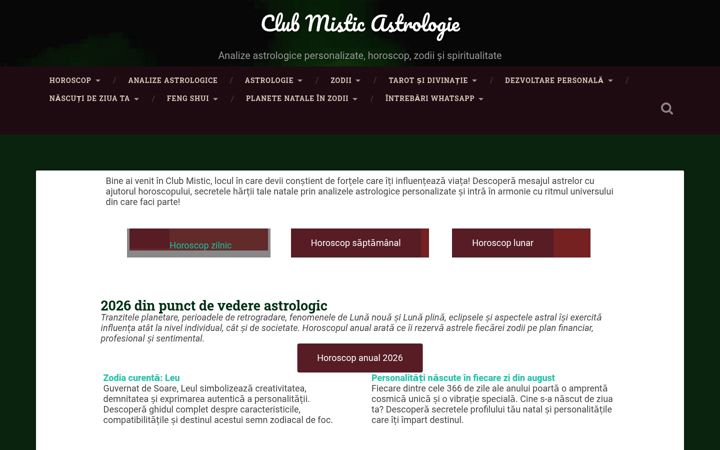 Zrzut ekranu clubmistic.ro