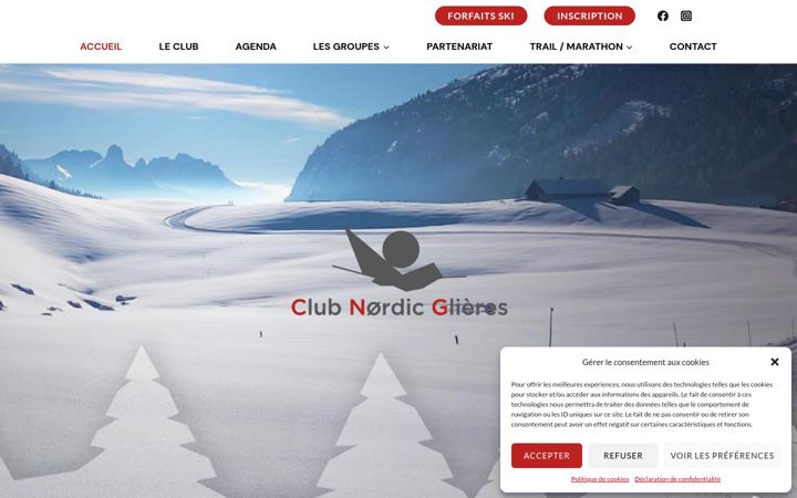 Screenshot of clubnordicdesglieres.fr