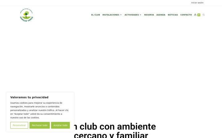 Posnetek zaslona clubparqueverde.es