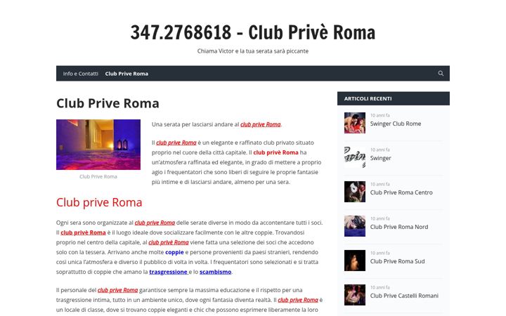 Screenshot of clubpriveroma.altervista.org
