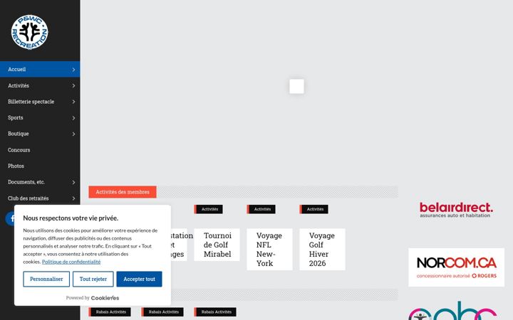 Screenshot of clubpwc.ca