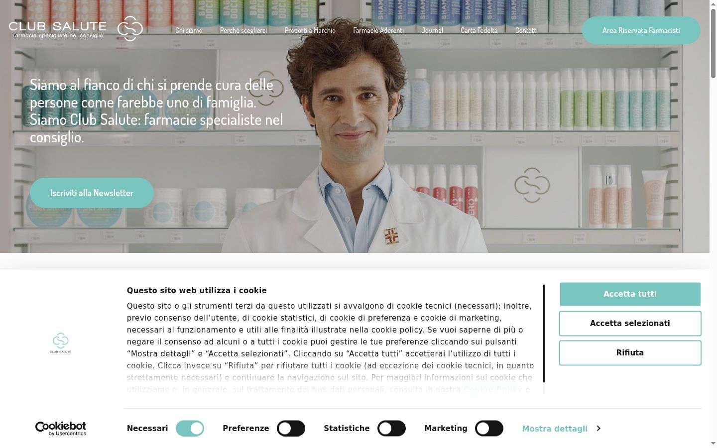 Captura de ecrã do banner de consentimento apresentado antes de qualquer interação
