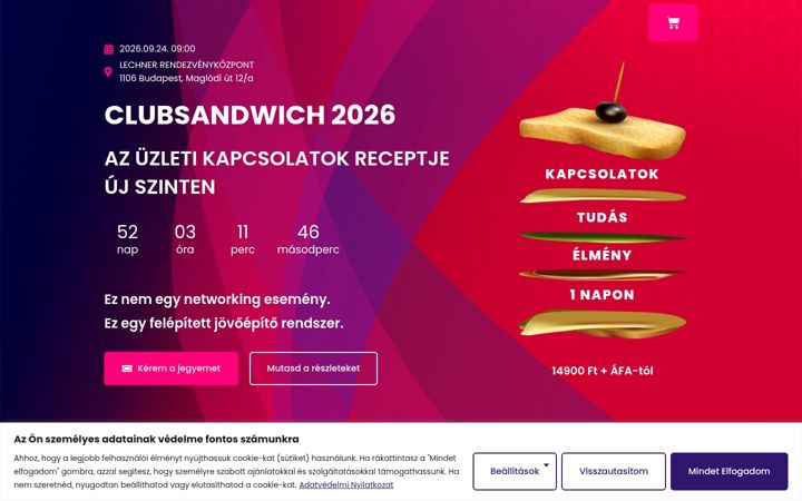 Screenshot του clubsandwich.hu