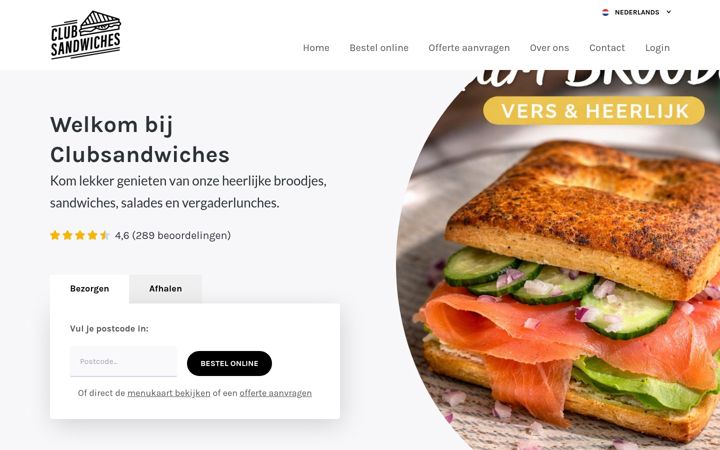 Captura de pantalla de clubsandwiches.nl