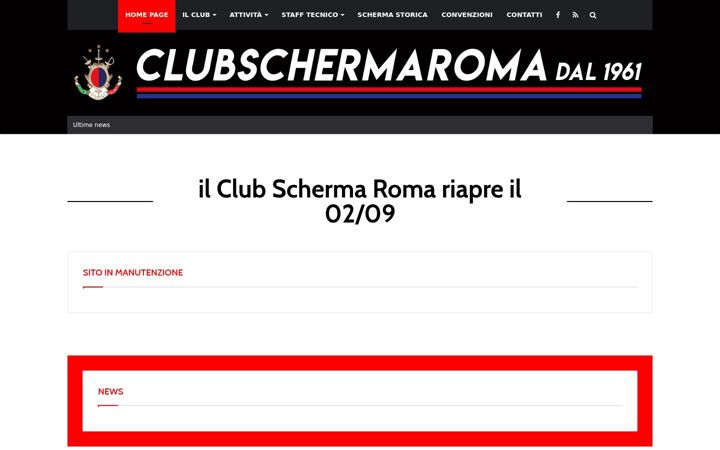 Screenshot of clubschermaroma.it