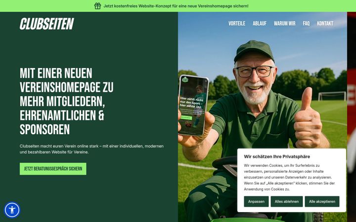 Screenshot of clubseiten.de