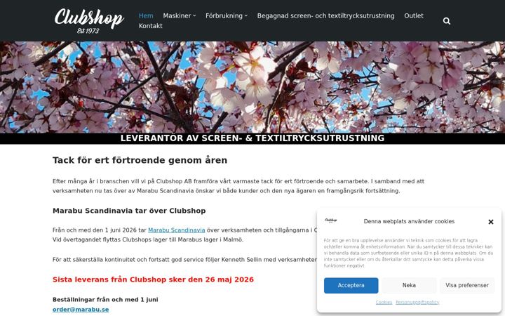 Screenshot of clubshop.se