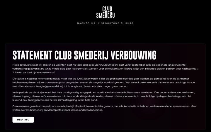 Captura de pantalla de clubsmederij.nl