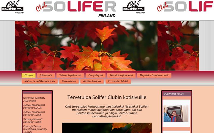 Snímek obrazovky clubsolifer.fi
