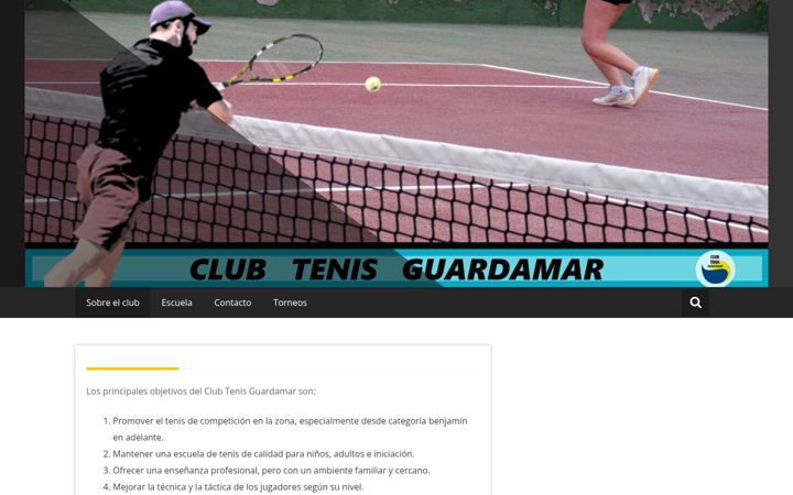 Capture d'écran de clubtenisguardamar.es