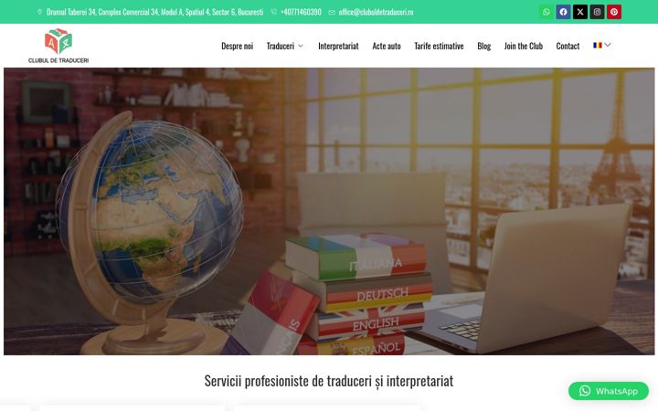 Zrzut ekranu clubuldetraduceri.ro
