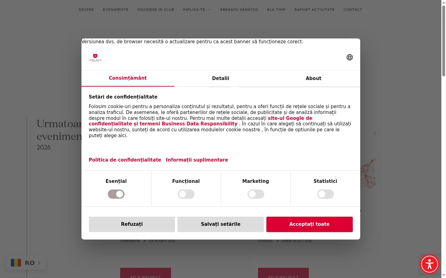 Zrzut ekranu banera zgody wyświetlanego przed jakąkolwiek interakcją