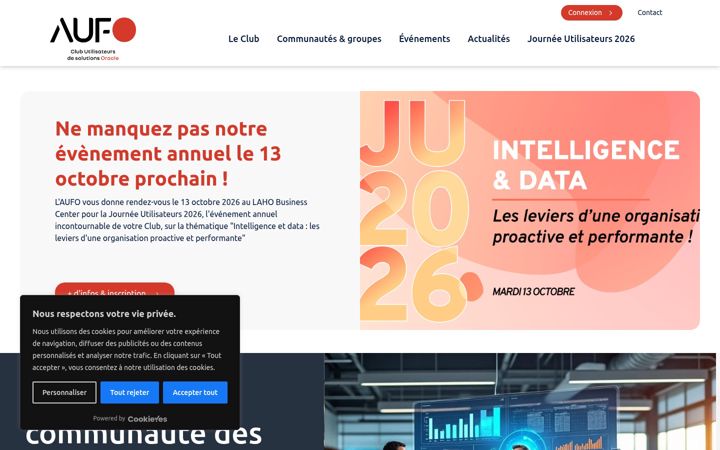 Screenshot of clubutilisateursoracle.fr