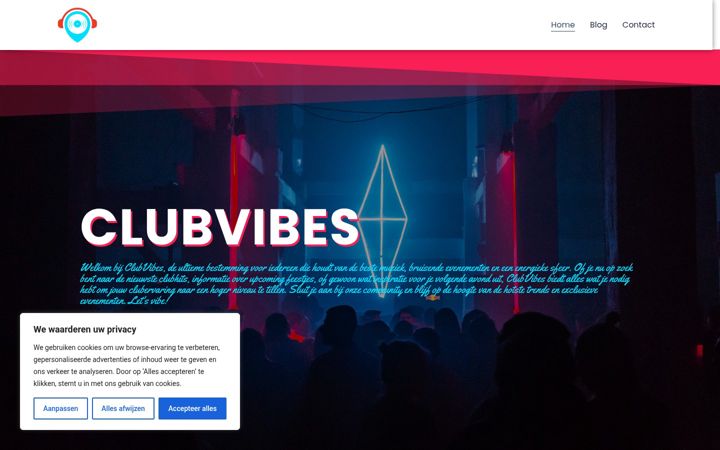 Captura de pantalla de clubvibes.nl
