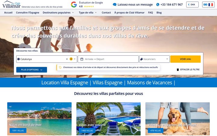 Screenshot of clubvillamar.fr