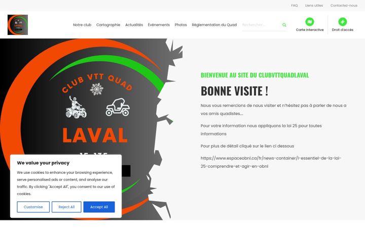 Skärmbild av clubvttquadlaval.ca