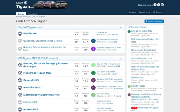 Screenshot of clubvwtiguan.com