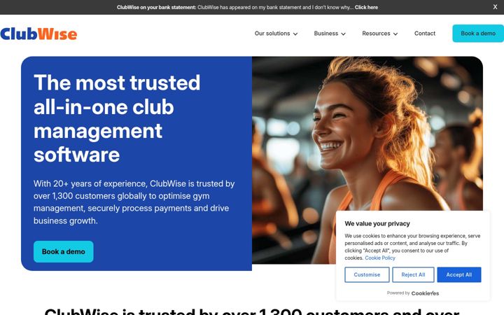 Screenshot of clubwise.com