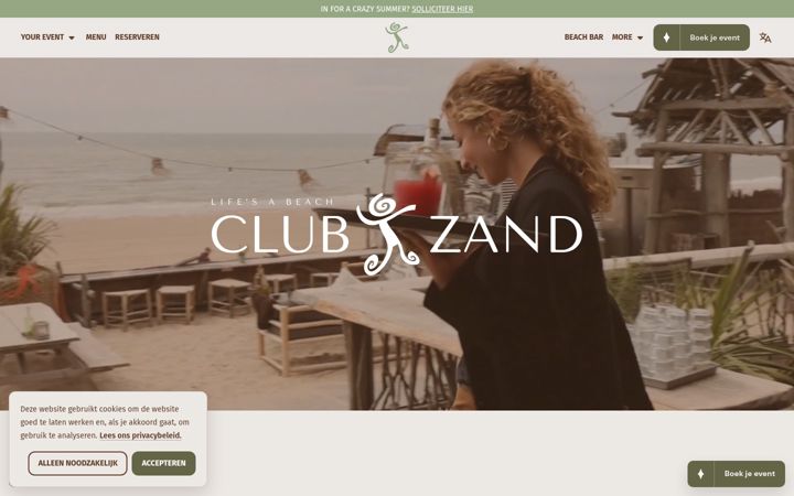 Snimka zaslona za clubzand.nl