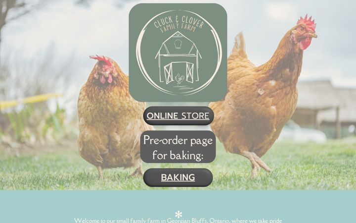 Skärmbild av cluckandclover.ca