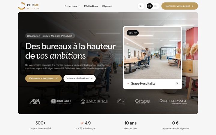 Screenshot of clueme.fr