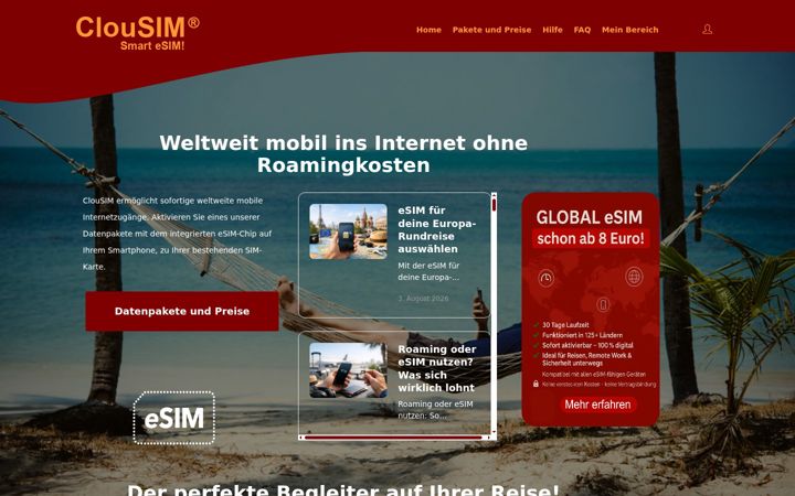 Screenshot of cluesim.de