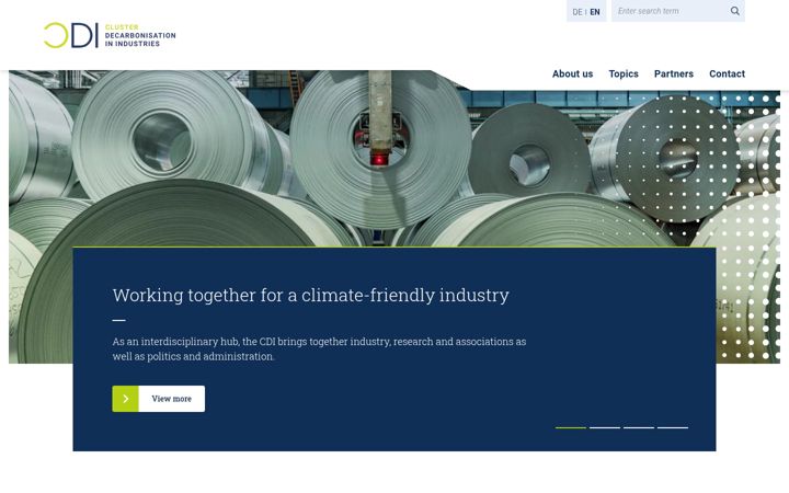 Screenshot von cluster-dekarbonisierung.de