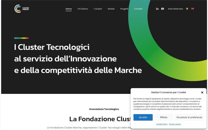 Screenshot of cluster-marche.it