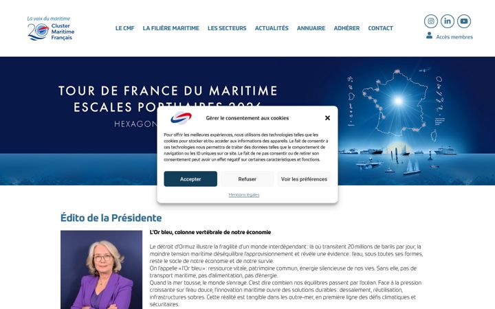 Captura de pantalla de cluster-maritime.fr