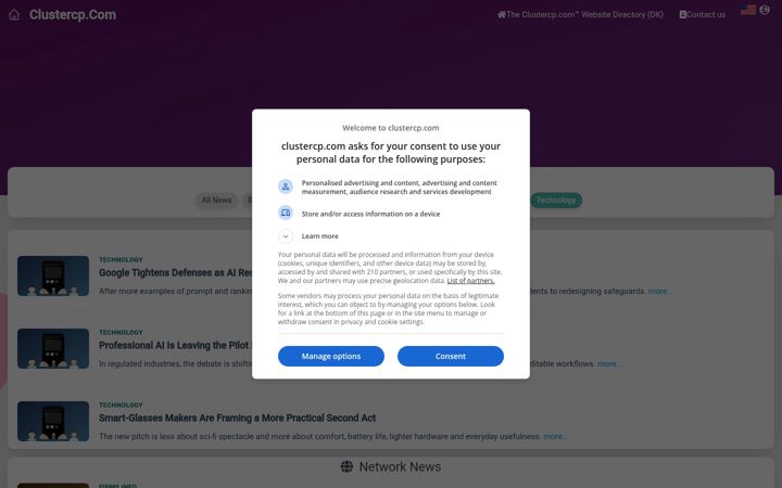 Screenshot of clustercp.com